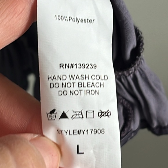 DO+BE Women’s Dress flowy long sleeve, dark purple mini skirt dress - Picture 12 of 13